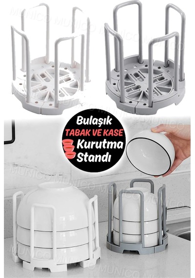 Mutfak Kurutma Rafı Kaseler Sofra Depolama Tutucu Organizatör Dolabı Yuvarlak Tabak Kase Organizer P Diğer