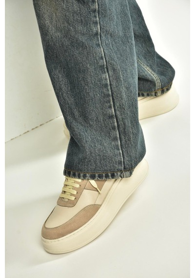 Fox Shoes V274949109 Bej Kalın Tabanlı Spor Ayakkabı Sneakers Bej