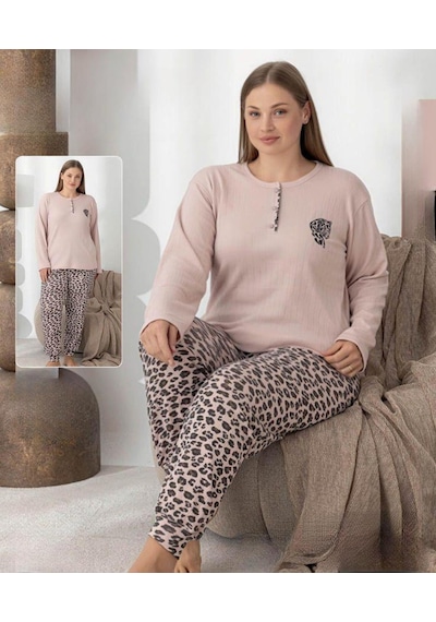 Boyraz Lindros Kadın Pamuk'lu Düğme Yaka Raporlu İnterlok Kışlık Battal Pijama Takımı 0251 - 1 Adet Bej Boyraz Lindros Kadın Pamuk'lu Düğme Yaka Raporlu İnterlok Kışlık Battal Pijama Takımı 0251 - 1 Adet Bej