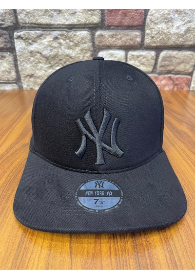 Hamze Ny Newyork Nakışlı Hiphop Snapback Rapper Drip Şapka Cap Siyah - Siyah