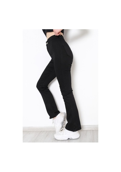 Mokashopin - İspanyol Paça Solmayan Kot Pantolon Siyah - 1432.14 001