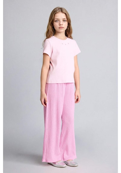Defacto Culotte Kırışık Dokulu Pembe Pantolon Kız Çocuk H8770a826smpn444 Pembe-pn444