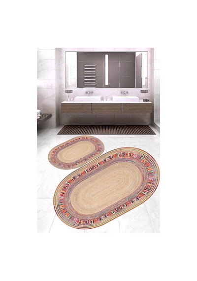 Eliana Home Dijital Baskı 2'li Banyo Paspas Takımı Lna5-3028 100x60 Ve 60x50 Cm Bej