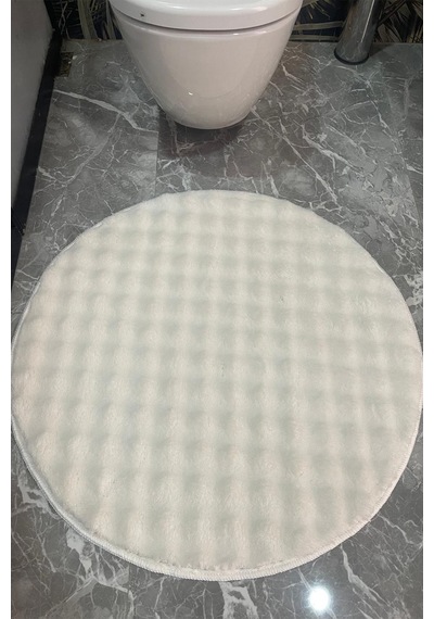 2li Peluş Buble Post Yıkanabilir Klozet Takımı 80x80 Ve 100x100 Krem