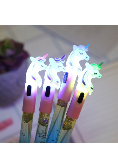 Çılgıntrend  Unicorn Temalı Işıklı Sulu Pullu Kalem​