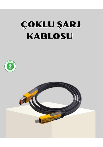 65w Çoklu Şarj Kablosu 4 Ü 1 Arada Örgülü Hızlı Veri Aktarım Usb-c Usb-a 93809590