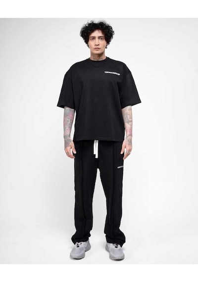 Siyah Sırt Baskılı Oversize Tshirt Siyah