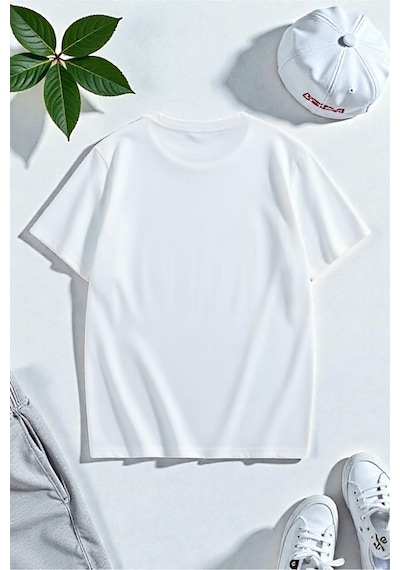 Uyguntarz Unisex Carolıne Baskılı Tasarım Tshirt Beyaz