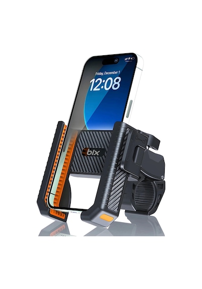 Gidon Bağlantılı Bisiklet Motosiklet İçin Esnek Abs 4-7.8 İnç Telefon Tutucu 360 Dönebilen Tasarım Siyah