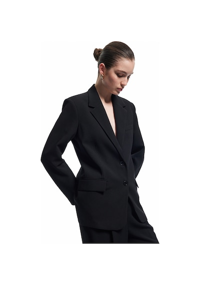Koton Krep Kumaş Cepli Düğmeli Uzun Kollu Kruvaze Oversize Blazer Ceket Siyah 6wak50006pw Siyah Koton Krep Kumaş Cepli Düğmeli Uzun Kollu Kruvaze Oversize Blazer Ceket Siyah 6wak50006pw Siyah