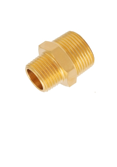 3/4" X 1/2" Sarı Pirinç Orantılı Nipel - Çift Taraflı Dış Diş