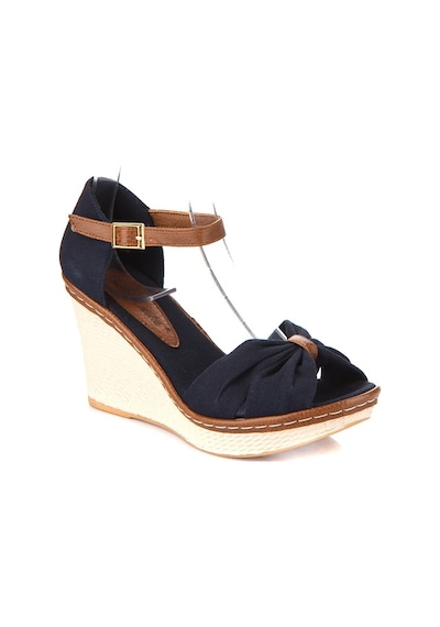 Fox Shoes Lacivert Kadın Dolgu Topuklu Ayakkabı 9674040505