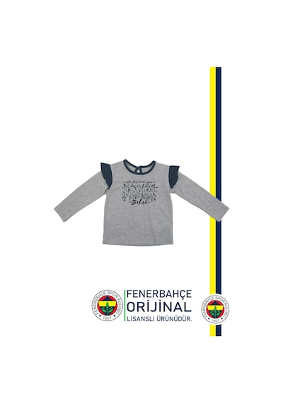 Fenerium Fenerbahçe Lisanslı Uzun Kol Lacivert Bebek Sweat Hediyelik Ahşap Kutulu Gri