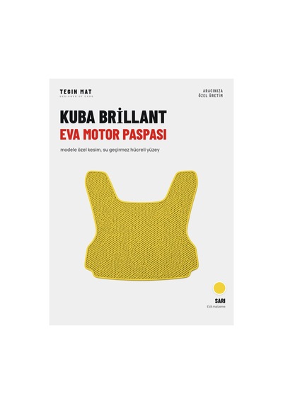 Kuba Bri Llant Eva Motor Paspası Sarı Modele Özel Kesim