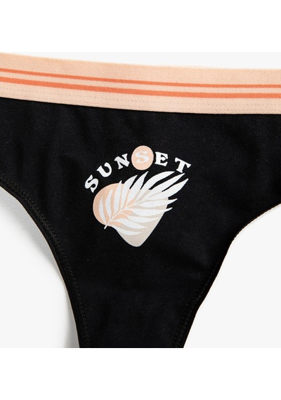Koton String Külot Pamuklu Baskılı Siyah 3slk30041mk 3SLK30041MK999 Siyah