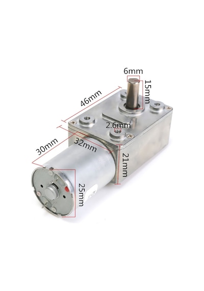 JGY370 DC 12V 60 Rpm Redüktörlü DC Motor 2 Yönde Dönme L Tip Dişli