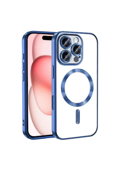 Zore İphone 16 Pro Max Kılıf Kamera Korumalı Magsafe Wireless Şarj Özellikli Ogaa Demre Kapak - Mavi