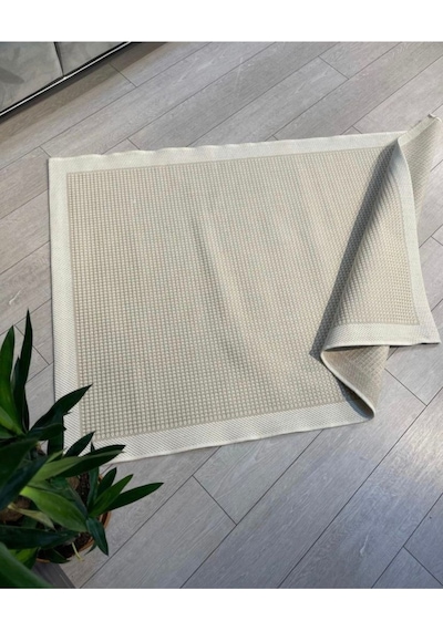 Macro Sisal Bordürlü Jut Hasır Halı 9427 Krem