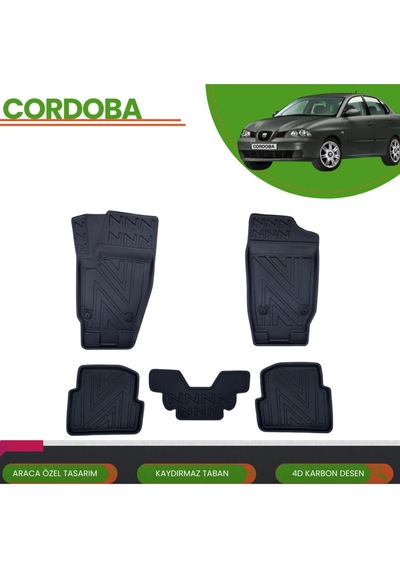 Seat Cordoba 2003-2009 Araca Özel 4d Havuzlu Paspas Takımı Karbon