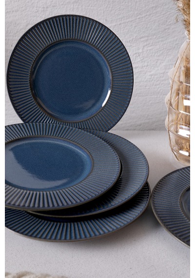 Keramika Lapis Myra Pasta Tabağı 22 Cm 6 Adet Q08 Çok Renkli