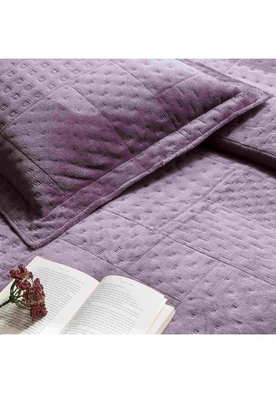 Taç Alvin Düz Polyester Yatak Örtüsü Seti, Mürdüm, Çift Kişilik Diğer