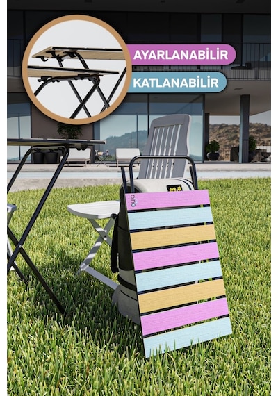 Bino Yükseklik Ayarlı Ahşap Katlanır Bahçe Kamp Masası Çok Renkli Bino Yükseklik Ayarlı Ahşap Katlanır Bahçe Kamp Masası Çok Renkli