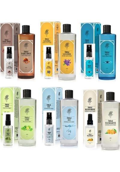 Rebul Aqua + Dark Spice + Ice + Lavanda + Lime + Mandarine Kolonyası 6 x 250 ML + Sprey Kolonya 6 x 50 ML