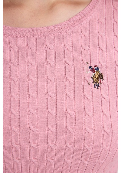 U.S. Polo Assn. Kadın Pembe Basic Kazak 50331602 Vr246 Seker Pembe