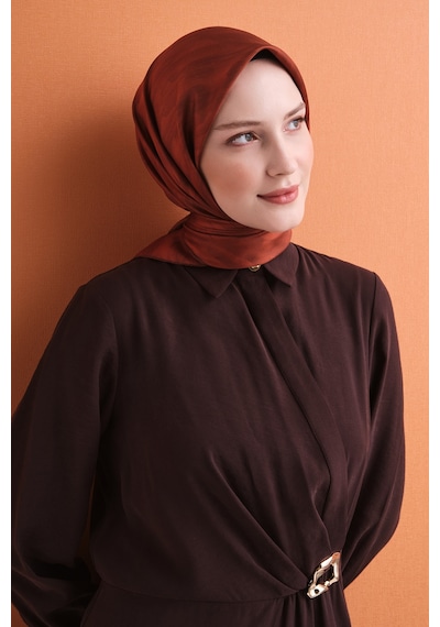 Armine Sura İpek Eşarp 2026-2027 - Sonbahar Kış-asm9630 Kiremit