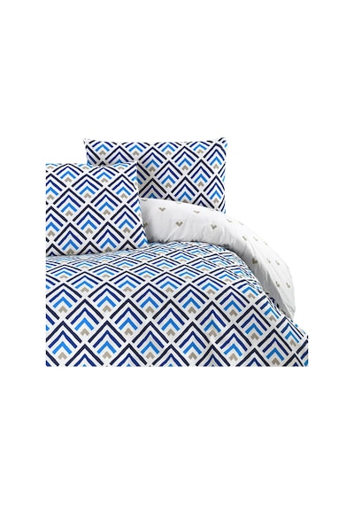 Menderes Home Cotton Collection Ranforce Çift Kişilik Nevresim Seti Ritm Mavi Renkli