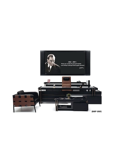 Atatürk Deri Makam Panosu 18 Işıklı Kumandalı Deri Makam Panosu 100x200x6 Cm Diğer