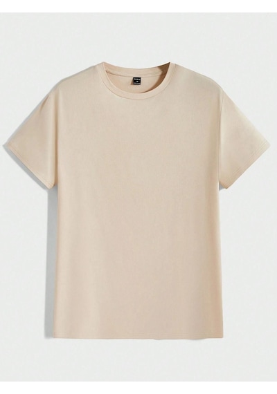 3'lü Basic Süprem T-shirt - Bebe Mavisi Kahverengi Bej Oversize Bisiklet Yaka Tişört Mavi