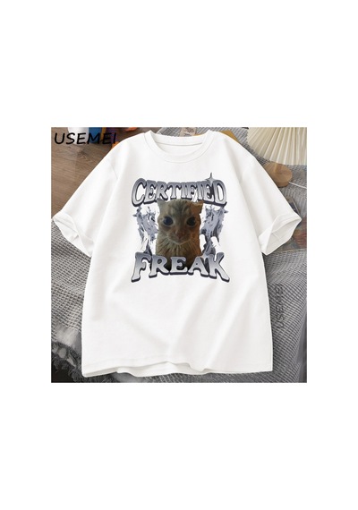 Tarzsokak Sertifikalı Freak Komik Kedi Meme T-shirt Erkek Kadın Vintage Kitty Grafik Tee Komik Evcil Ha 2804 Beyaz