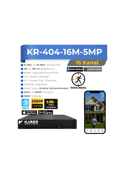 Exitcam-9'li Ahd Güvenlik Kamera Seti-gece Renkli-6 Warmled'li- Su Geçirmez-2 Mp- Full Hd
