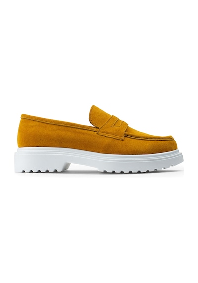 Deery Hakiki Süet Sarı Loafer Kadın Ayakkabı - 01903zsrıp01 Sarı