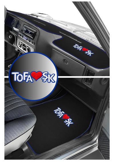 Tofaş Doğan Kartal Şahin Mavi Kenarlı 5'li Araç Halı Paspas & Yüksek Torpido Kaplama Koruma Halısı