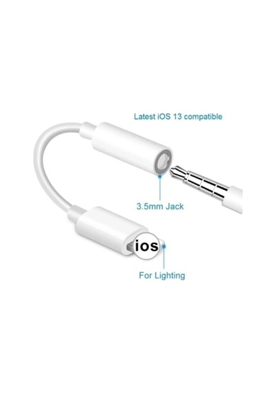 İphone Uyumlu Kablolu Kulaklık Çevirici Adaptör Lightning To Headphone Jack Dönüştürücü