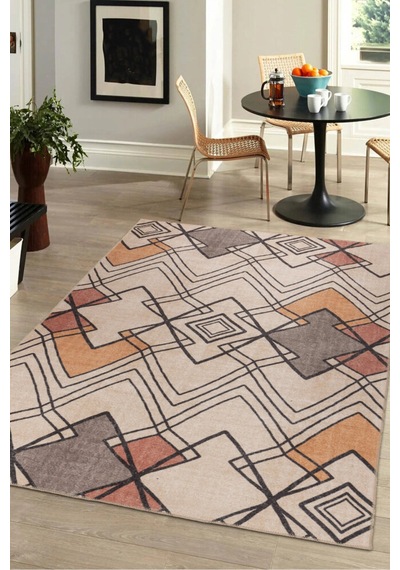 Foldy Modern Desenli Dokuma Taban Dekoratif Renkli Halı Fl 34 Renkli 4