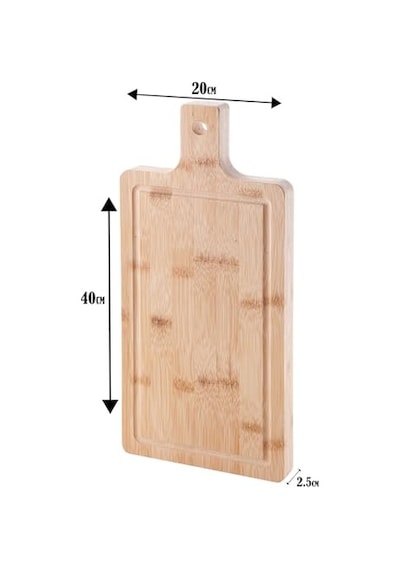 Kalın Bambu Kesme Tahtası - Büyük Boy Antibakteriyel Yıkanabilir Doğrama Tahtası 40x20x2.5cm Diğer