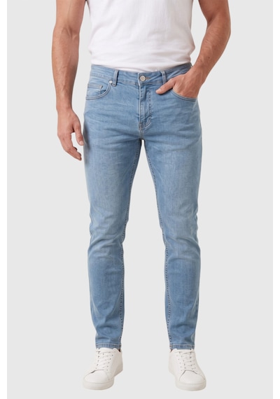 Deepsea Erkek Slim Fit Dar Kesim Likralı Mavi Kot Pantolon Dar Paça Pamuklu Esnek Jean 2608304
