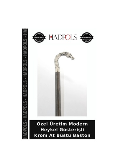 Özel Üretim Modern Heykel Gösterişli Krom At Büstü Baston