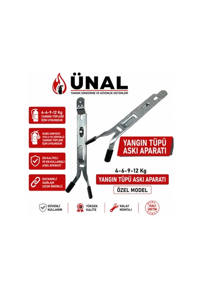 Yangın Tüpü Askı Aparatı 4-6-9-12 Kg Yangın Söndürücü Duvar Montaj Askısı Özel Model