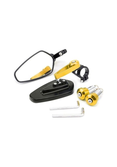 Motosiklet Katlanabilir Gidon Ayna Universal Model Ayarlanabilir Ayna Açılı Motor Gidon Aynası Gold