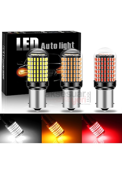 Turuncu Led Sinyal Ampülü 144 Led 93 P21w Yüksek Kalite Premium Ürün