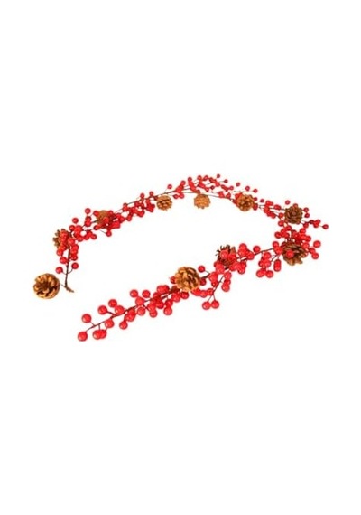 Yılbaşı Lüks Dekor Süsleri Lüks Kokina Garland 150cm Kokina Kozalaklı Berry Şerit Süsler 50 x 22