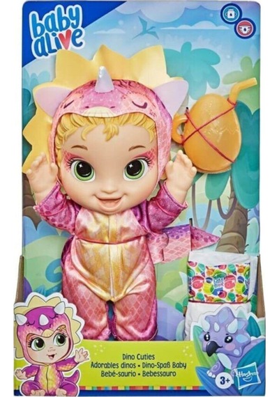 Baby Alive F0933 Baby Alive Dino Cuties Sarışın Bebessauro, Triceratops