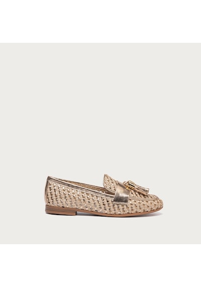 Shınefancy Klasik Ayakkabı Kadın 95k6 Frau Woven Lamınated Leather Loafers Wıth Tassels Çok Renkli