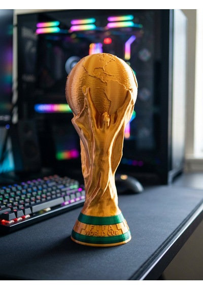 20 Cm Dünya Kupası Kupa Replikası Altın Renk 3d Baskı Futbol Kupası Dekoru Masaüstü Süs Hediyelik