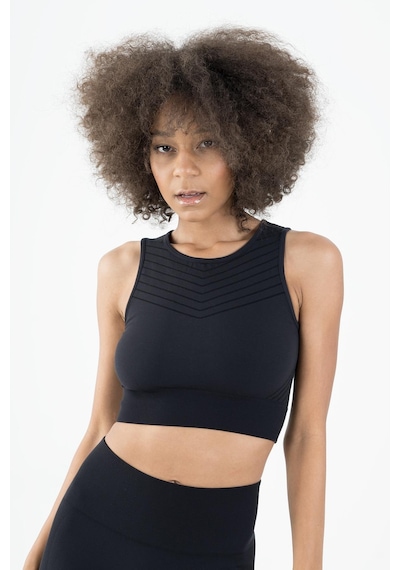 Maraton Active Slimfit Kadın Kapalı Yaka Kolsuz Koşu Siyah Bra 813094-siyah Siyah