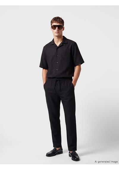 Lcw Vision Siyah Regular Fit Keten Görünümlü Erkek Pantolon Lcw Vision Siyah Regular Fit Keten Görünümlü Erkek Pantolon